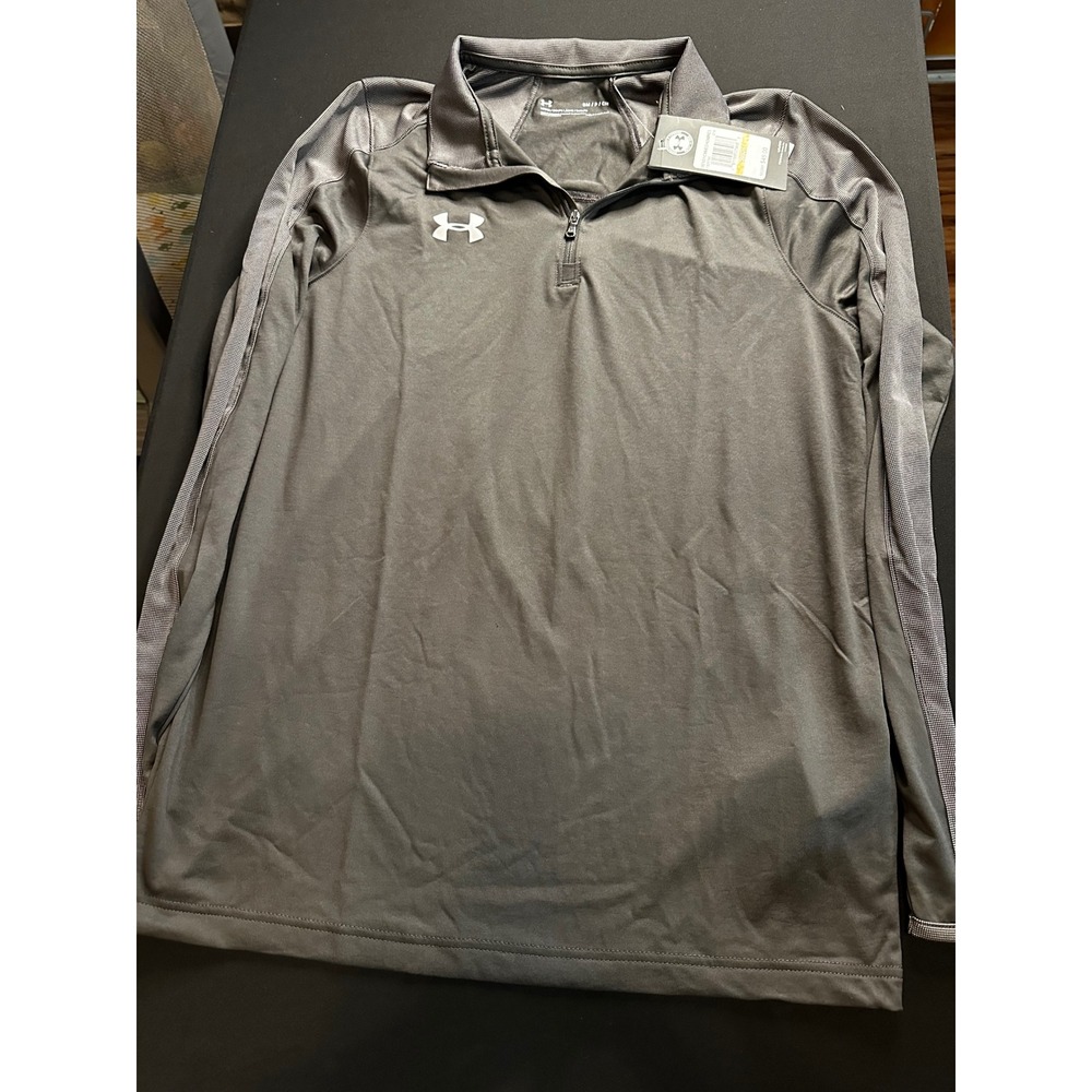 Under Armour Mens HeatGear Quarter Zip Long Sleeve Pullover Gray 1305780 Small